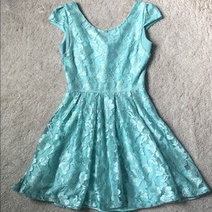 Blue lace dress